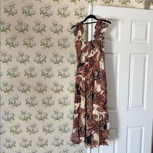 Vince Camuto Paisley Smocked Midi Dress